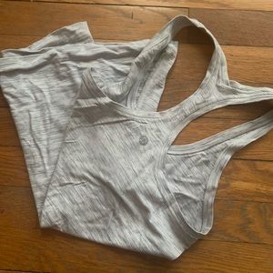 Lululemon athletica, Cool Racerback, light grey/ white with stripes